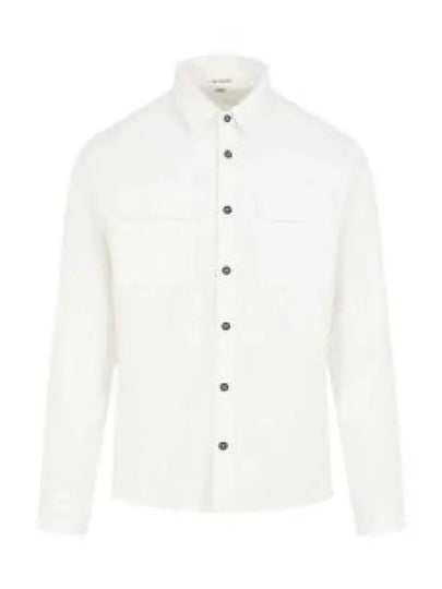 Organic Gabardine Buttoned Lens Long Slevee Shirt White - CP COMPANY - BALAAN 2