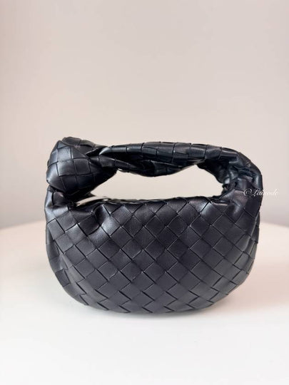 Jodie Intrecciato Small Tote Bag Black - BOTTEGA VENETA - BALAAN 2