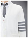 Milano Stitch 4 Bar Cardigan White - THOM BROWNE - BALAAN 3