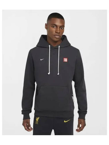 Liverpool FC Standard Issue 3rd Dry Fit Soccer Pullover Hoodie M Dark Smoke Gray FZ8661 071 - NIKE - BALAAN 1