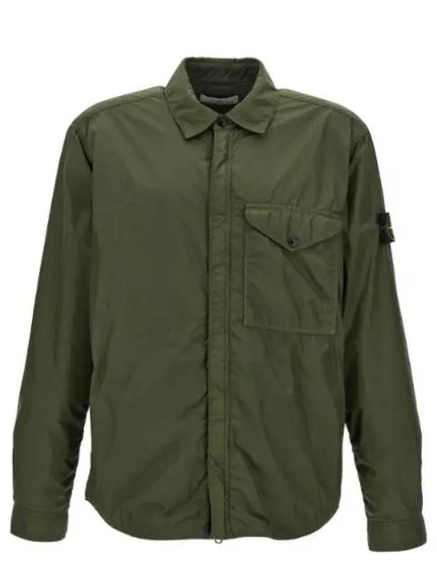 Logo Patch Zip Up Jacket Green - STONE ISLAND - BALAAN 2