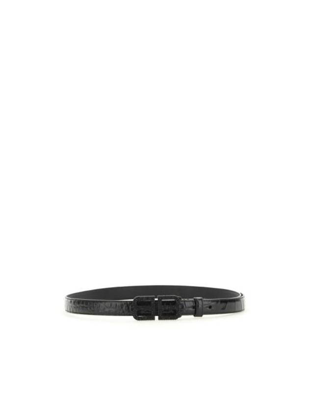 BB Hourglass Leather Belt Black - BALENCIAGA - BALAAN 3