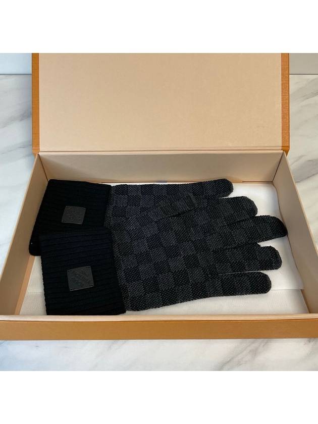 Men's Neo Petit Damier Gloves Grey - LOUIS VUITTON - BALAAN 3