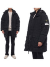 Polyester Micro Twill Long Down Parka Black - STONE ISLAND - BALAAN 2