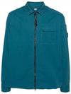 Gabardine Zip Up Long Sleeve Shirt Blue - CP COMPANY - BALAAN 2