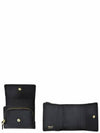 Saffiano Tri-Fold Leather Half Wallet Black - PRADA - BALAAN 3