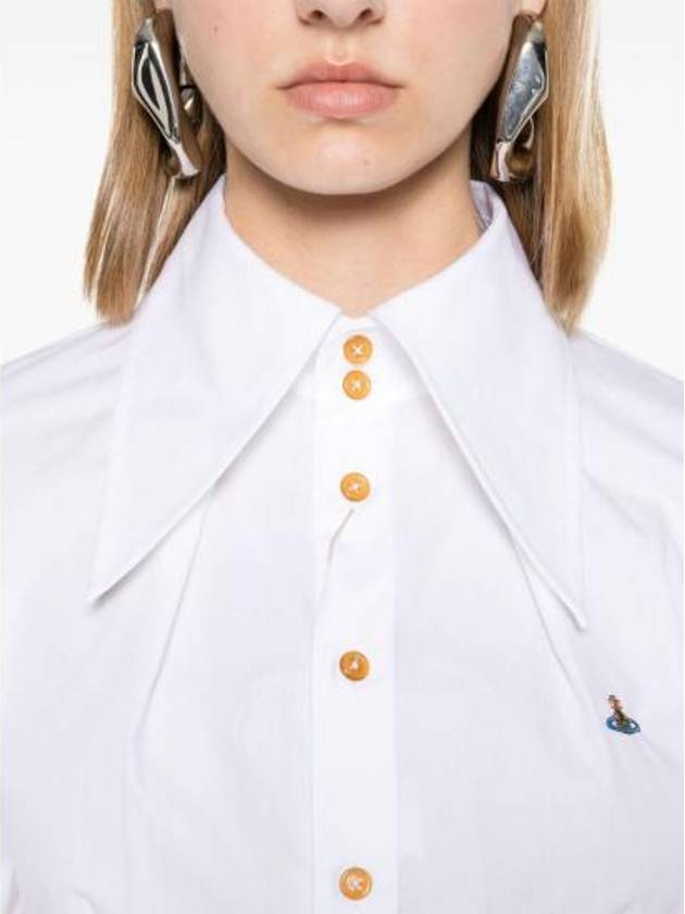 W Violin Logo Shirt White - VIVIENNE WESTWOOD - BALAAN 3