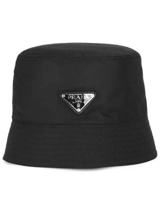 Re-Nylon Triangle Logo Bucket Hat Black - PRADA - BALAAN 2