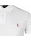 Embroidered Brown Pony Slim Fit Polo Shirt White - POLO RALPH LAUREN - BALAAN 5