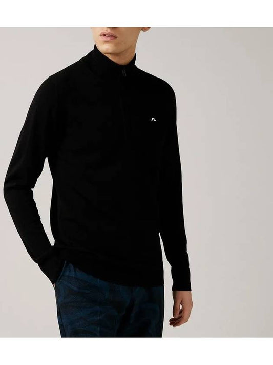 Kian Half Zip-Up Knit Top Black - J.LINDEBERG - BALAAN 2