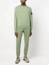 Men's Wappen Patch Cotton Fleece Track Pants Green - STONE ISLAND - BALAAN 6