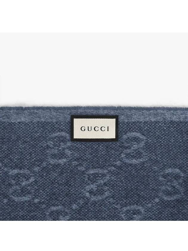 GG Web Wool Muffler Blue - GUCCI - BALAAN 4