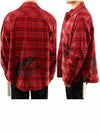 graffiti print check shirt red - OFF WHITE - BALAAN 8