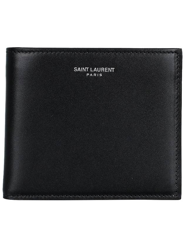 Smooth Leather Classic Logo Bicycle Wallet Black - SAINT LAURENT - BALAAN 3