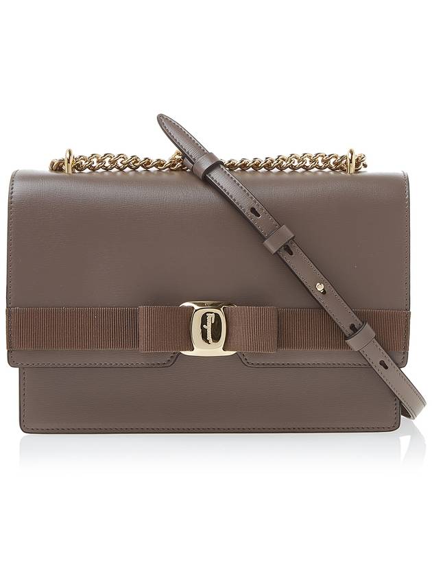 Vara Leather Shoulder Bag Brown - SALVATORE FERRAGAMO - BALAAN 2