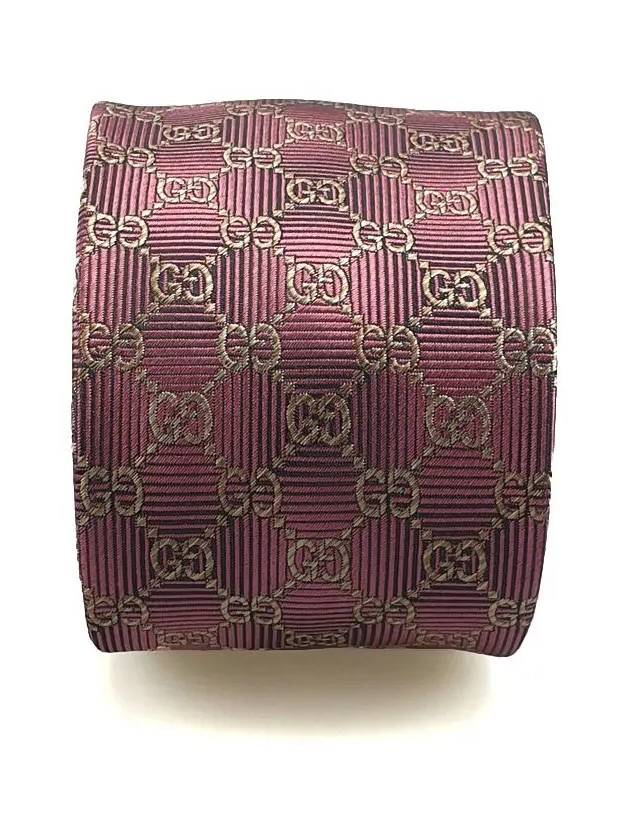 GG Pattern Slim Silk Tie Red - GUCCI - BALAAN 5