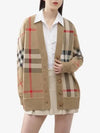 Check Technical Wool Jacquard Cardigan Archive Beige - BURBERRY - BALAAN 2