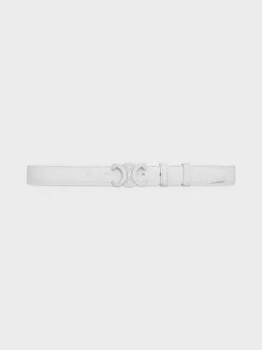 Medium Triomphe Belt Taurillon Leather Blanc de - CELINE - BALAAN 2