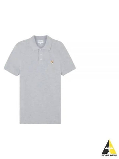 Fox Head Patch Cotton Polo Shirt Grey - MAISON KITSUNE - BALAAN 2