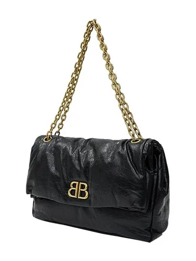 Monaco Chain Strap Shoulder Bag Black - BALENCIAGA - BALAAN 4