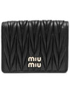 Matelasse Leather Half Wallet Black - MIU MIU - BALAAN 3