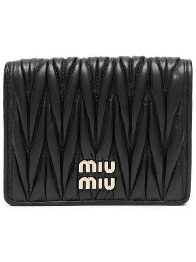 Matelasse Leather Half Wallet Black - MIU MIU - BALAAN 2