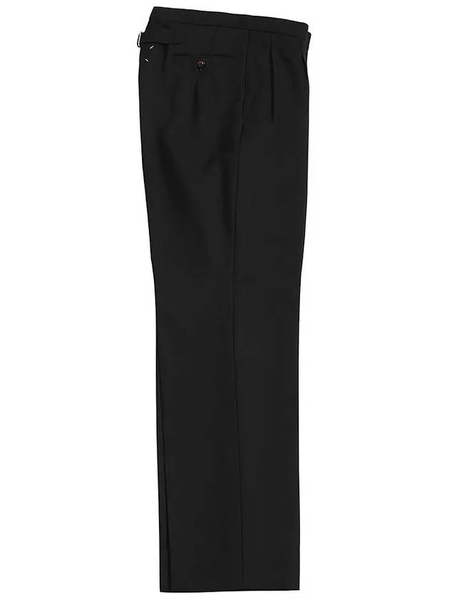 Men's Back Stitch Wool Pleated Straight Pants Black - MAISON MARGIELA - BALAAN 4