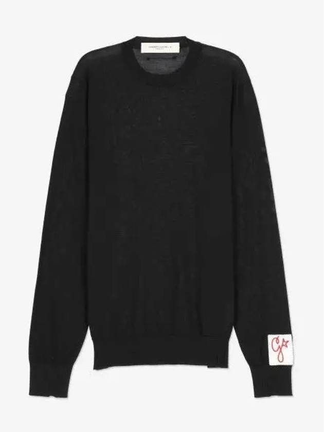 Sleeve Logo Patch Knit Top Black - GOLDEN GOOSE - BALAAN 2