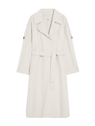 Beato Belt Wool Single Coat Pearl Grey - S MAX MARA - BALAAN 1