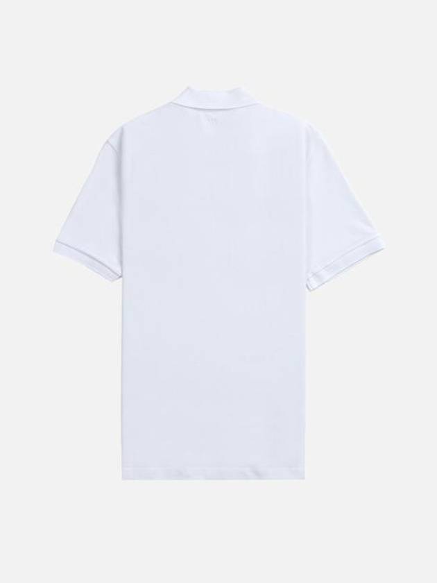 Small Heart Logo Polo Shirt White - AMI - BALAAN 3