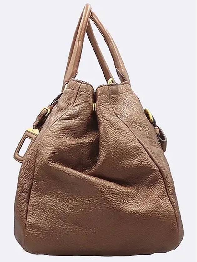 BR4114 Brown Color Vitello Dino Leather Tote Bag Shoulder Strap 2WAY - PRADA - BALAAN 3