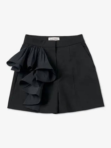 Ruffle Shorts Pants Black 685462QJACA1000 - ALEXANDER MCQUEEN - BALAAN 1