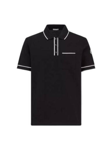 Color Block Polo Shirt Black - MONCLER - BALAAN 1