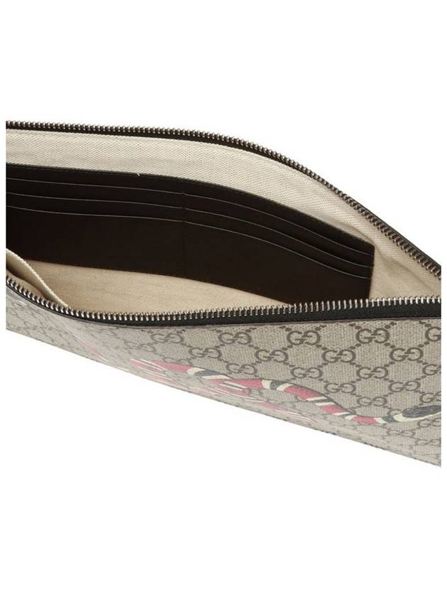 Kingsnake GG Supreme Clutch Bag Grey - GUCCI - BALAAN 4