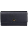 GG Marmont Continental Leather Long Wallet Black - GUCCI - BALAAN 1