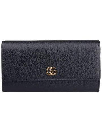 GG Marmont Continental Leather Long Wallet Black - GUCCI - BALAAN 1