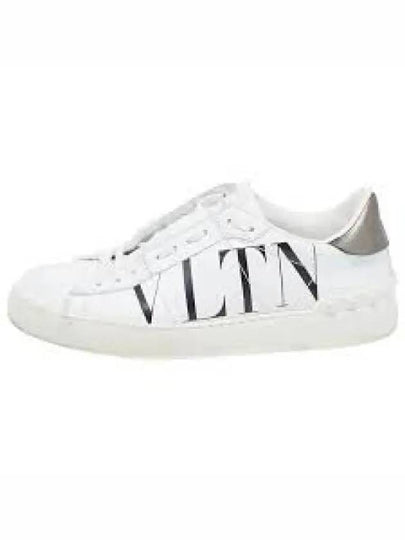 Men's VLTN Logo Open Low Top Sneakers White - VALENTINO - BALAAN 2