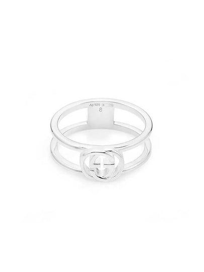 Interlocking GG Thin Open Ring YBC298036001 Silver - GUCCI - BALAAN 2