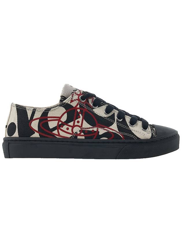 ORB Print Canvas Low Top Sneakers Black Beige - VIVIENNE WESTWOOD - BALAAN 3