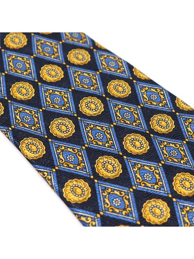 100 silk navy diamond pattern tie - LANVIN - BALAAN 5