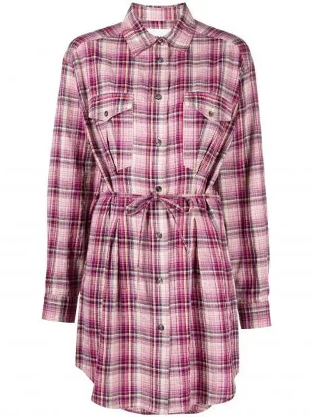 Liliane Check Midi Shirt Dress Pink - ISABEL MARANT - BALAAN 2