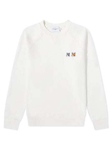 Double Fox Head Patch Classic Sweatshirt Ecru - MAISON KITSUNE - BALAAN 1