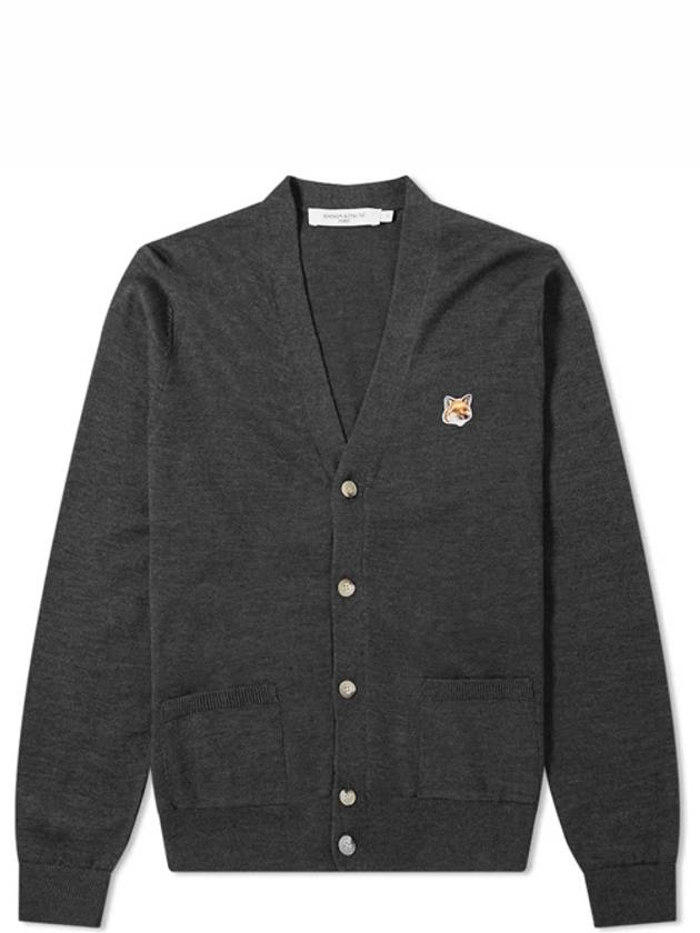 Fox Head Patch Classic Cardigan Anthracite - MAISON KITSUNE - BALAAN 2