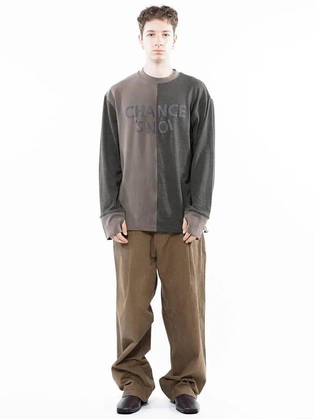 Men s M243MT01KA Snowy Reverse Sleeve Crew Neck Sweatshirt Khaki Brown - CHANCE'S NOI - BALAAN 4