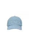 Emboss Logo Denim Ball Cap Light Blue - FENDI - BALAAN 2