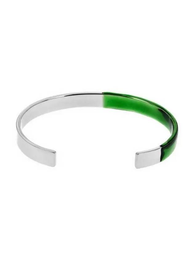 Numeric Engraved Cuff Bracelet Green Silver - MAISON MARGIELA - BALAAN 4