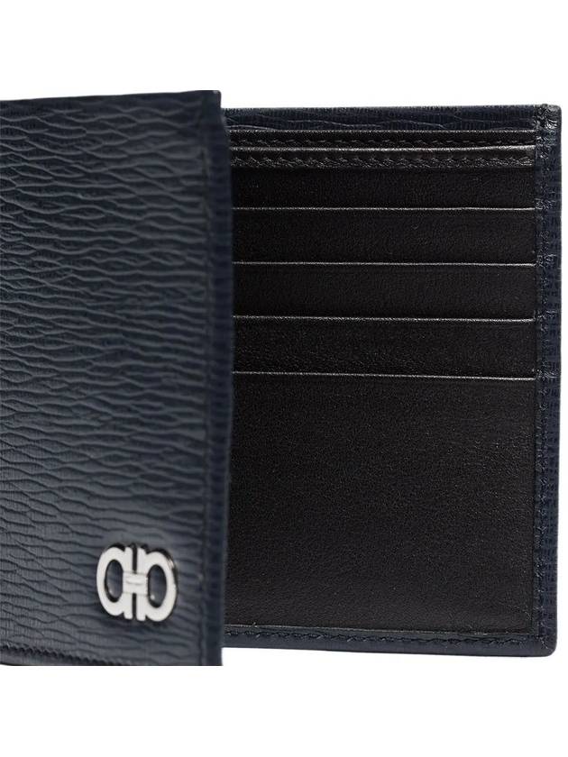 Gancini Half Wallet Deep Ocean - SALVATORE FERRAGAMO - BALAAN 5