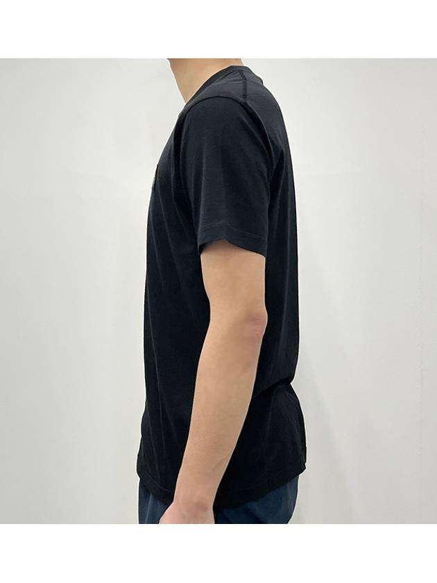 Organic Cotton Short Sleeve T-Shirt Black - STONE ISLAND - BALAAN 4