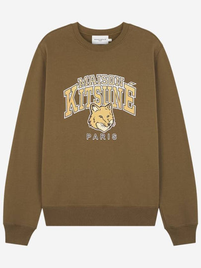 Campus Fox Regular Sweatshirt Khaki - MAISON KITSUNE - BALAAN 2