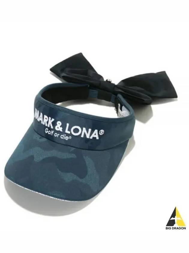 Golf Gauge Ribbon Sun Visor White Navy MLF 3A FC05 - MARK & LONA - BALAAN 1